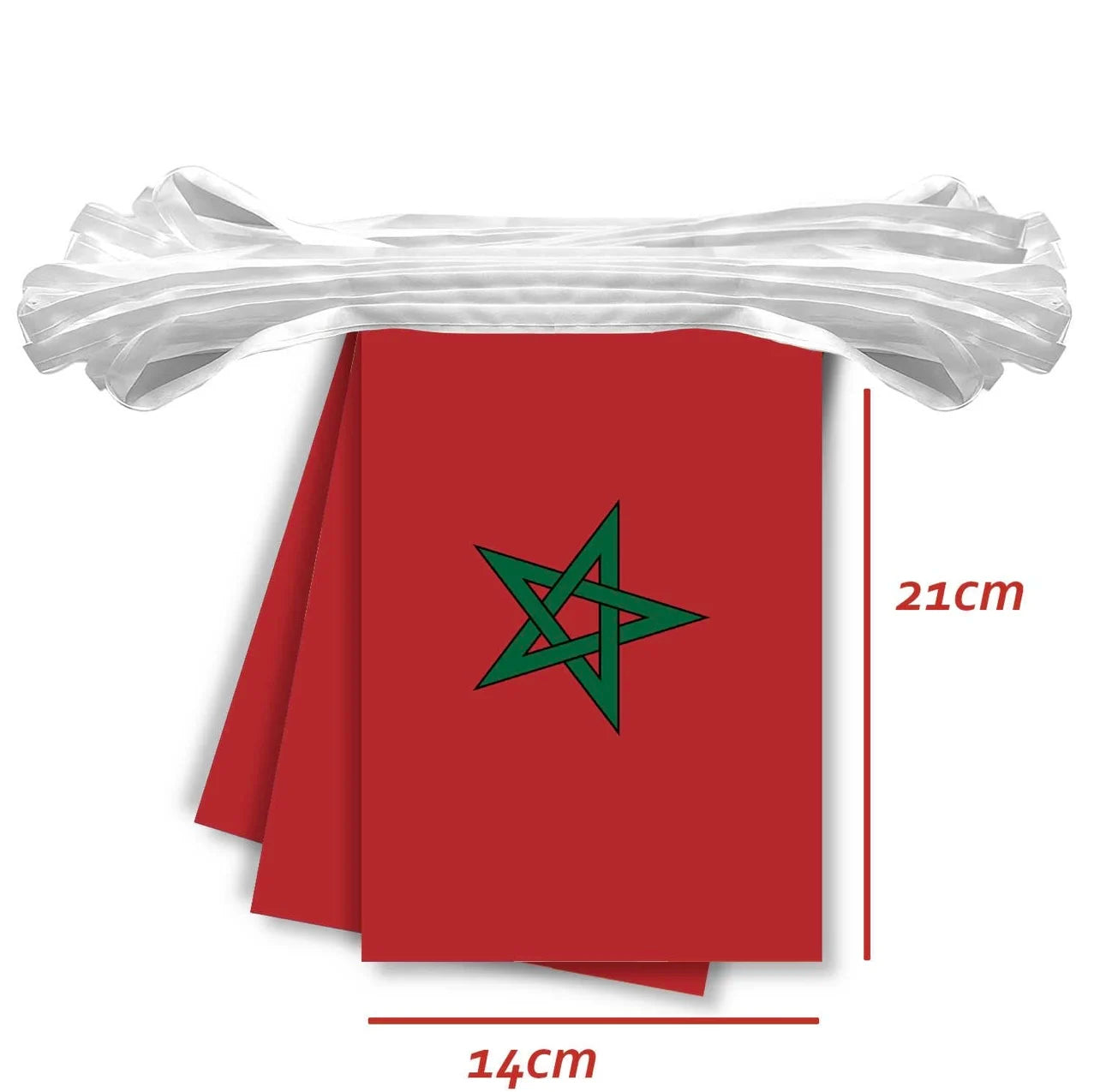 Morocco flags  20pcs/set14x21cm morocco bunting flag Moroccan String Banner Pennants Buntings Festival Party Holiday decoration