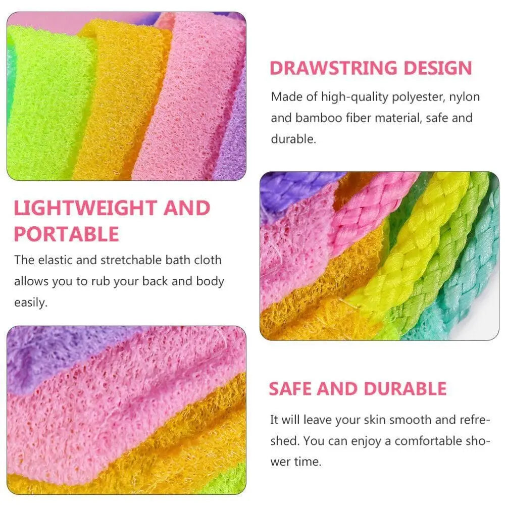 Colorful Exfoliating Rubbing Bath Towel Washcloth Elastic Shower Body Scrub Cleaning Massage Bath Towel Body Washing Clean Towel