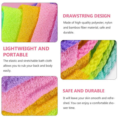 Colorful Exfoliating Rubbing Bath Towel Washcloth Elastic Shower Body Scrub Cleaning Massage Bath Towel Body Washing Clean Towel
