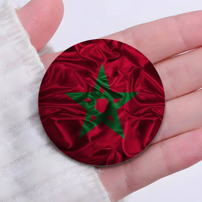 Morocco Flag Map Logo Badges Round Exquisite Badge Brooches Creative Pins For Clothes Hat Backpack Gift Accessories