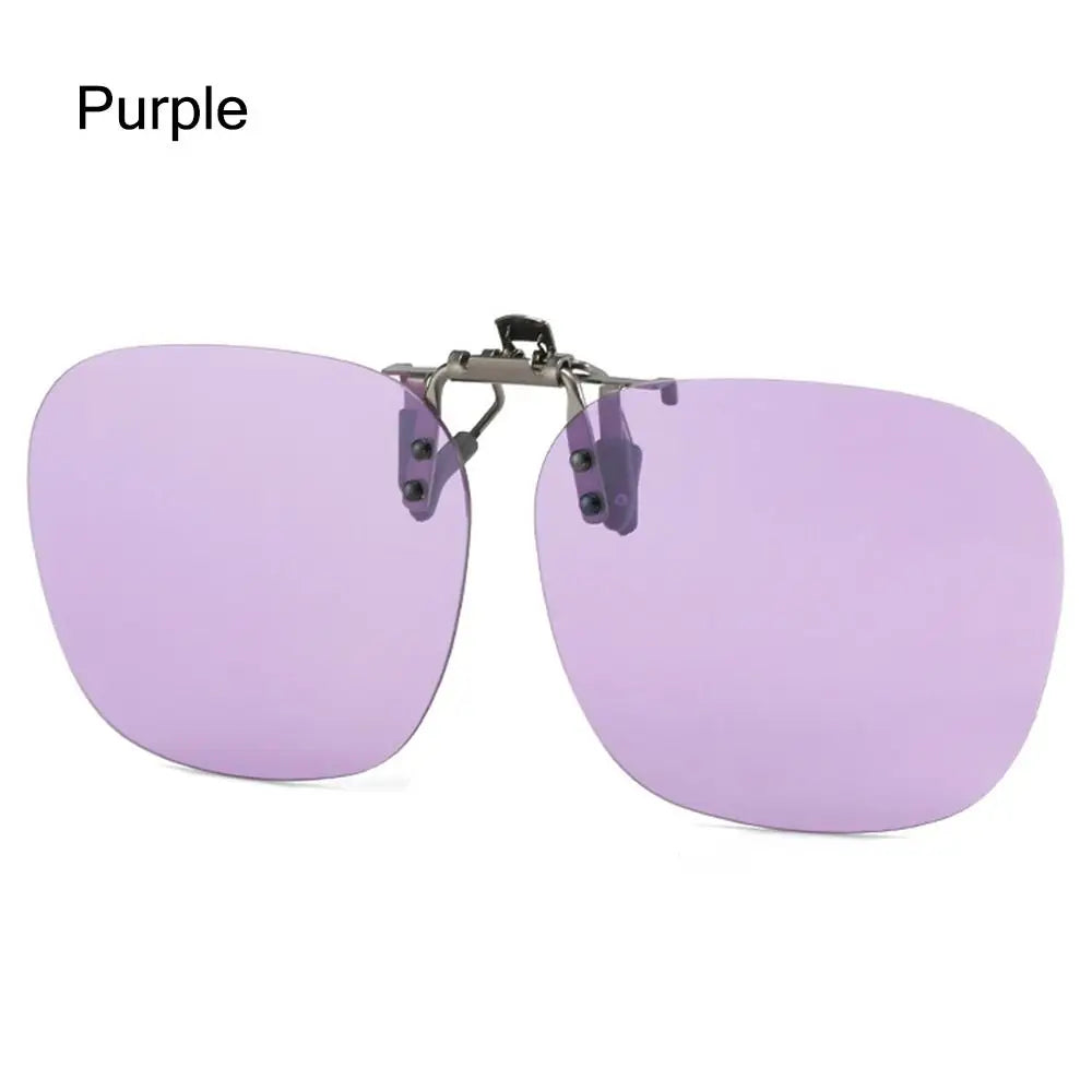 Metal Clip Clip-On Polarized Sunglasses Convenient Rimless Flip-up Sun Glasses for Prescription Glasses UV400 Polygonal Shades