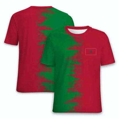 2024 New Morocco Flag Graphic 3D Printed T-shirt Morocco National Emblem Men's Tops  National Day Gifts Personalized Tee
