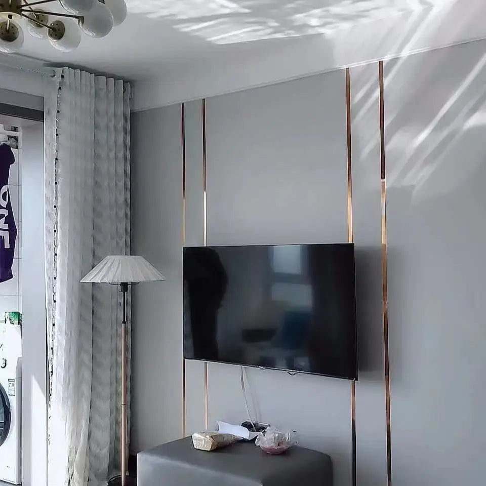 1 Roll Mirror Wall Sticker Stainless Steel Decorative Line Gold TV Background Ceiling Edging Strip Wall Decorations Living Room