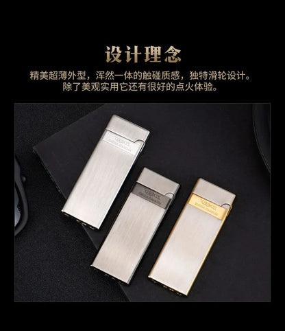 ZORRO Ultra-thin Gas Lighter Grinding Wheel Slim Portable Personalized Men's Gift Cigarette Lighter Cigarette Accessories