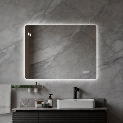 Miroir de Salle de Bain LED 61x81cm - Anti-buée Rétroéclairé