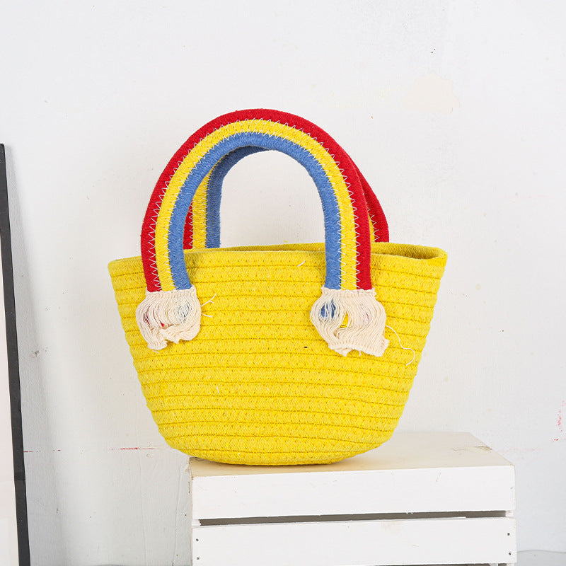 Sac à Main en Corde de Coton - Jaune