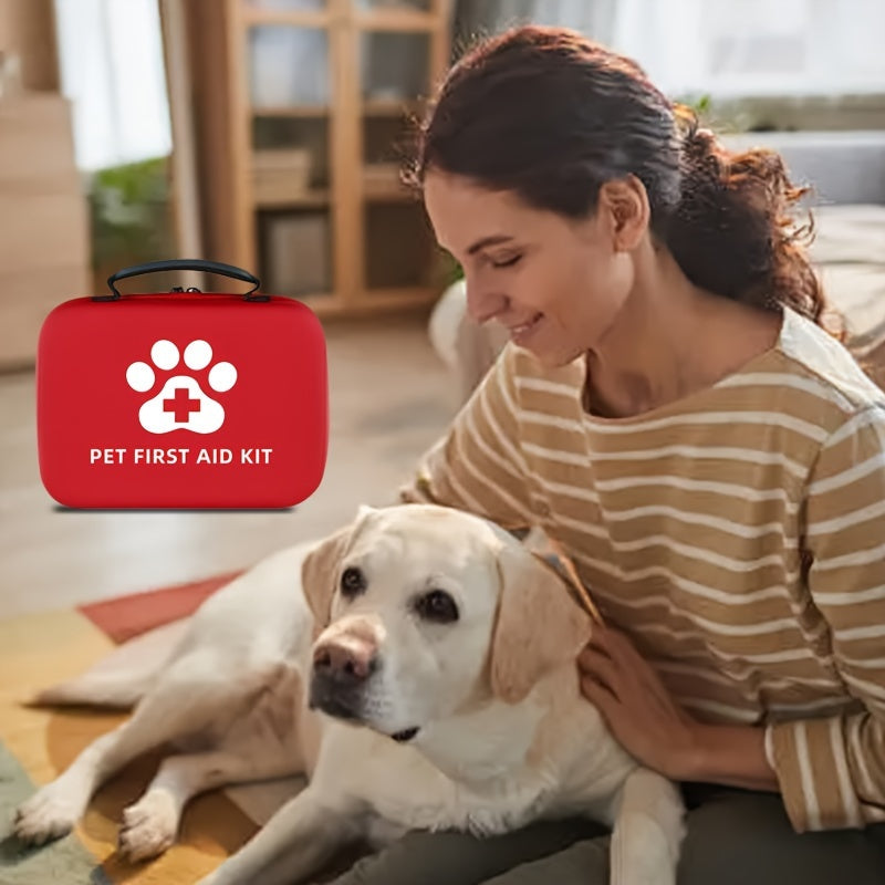 91-Piece Pet First Aid Kit for Dogs and Cats: Comprehensive Emergency Travel Supplies with Scissors, Tweezers, Bandages, Tourniquet - Portable Medical Essentials for Hiking, Camping, Backpacking