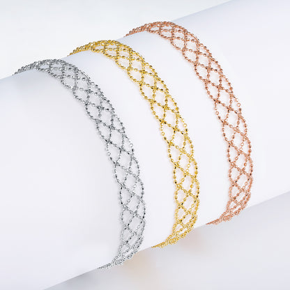 Bracelet Maille Ajourée Argent S925 Réglable
