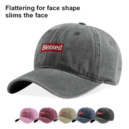 Casquette Baseball Brodée "Blessed" - Vintage Lavé