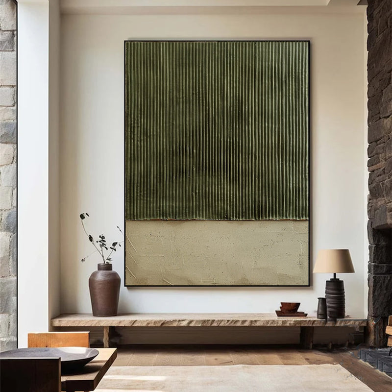 Hand-Painted Oil Painting Canvas Acrylic Modern Wall Art Green Modern Abstract Texture  Artwork Home Decoration For Bedroom Living Room Decor