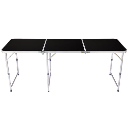 6ft 180 - 60cm Aluminum Alloy 3 - Fold Portable Folding Table, Adjustable Height