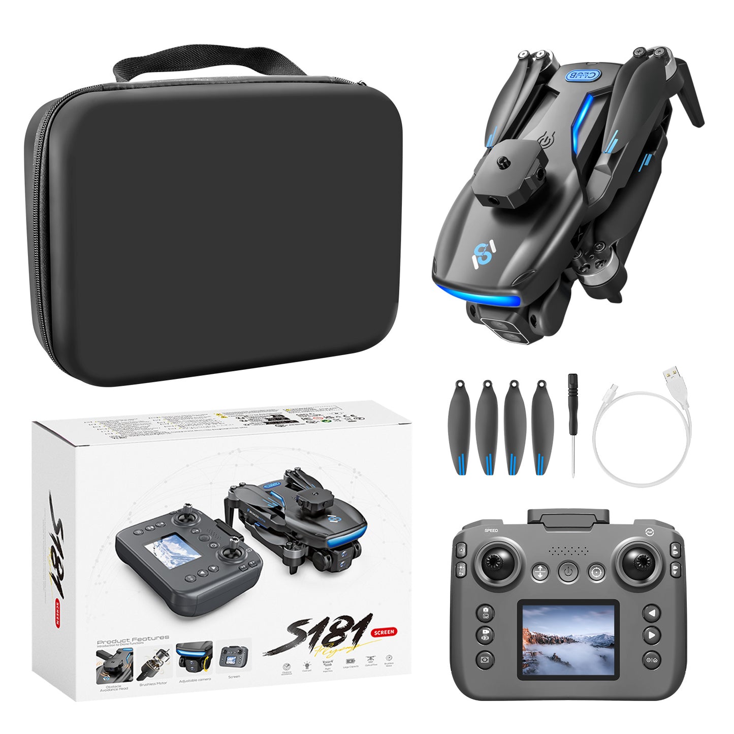 GPS Drone S181 Drone Brushless One-Key Return Intelligent Obstacle Avoidance Quadcopter Remote Control