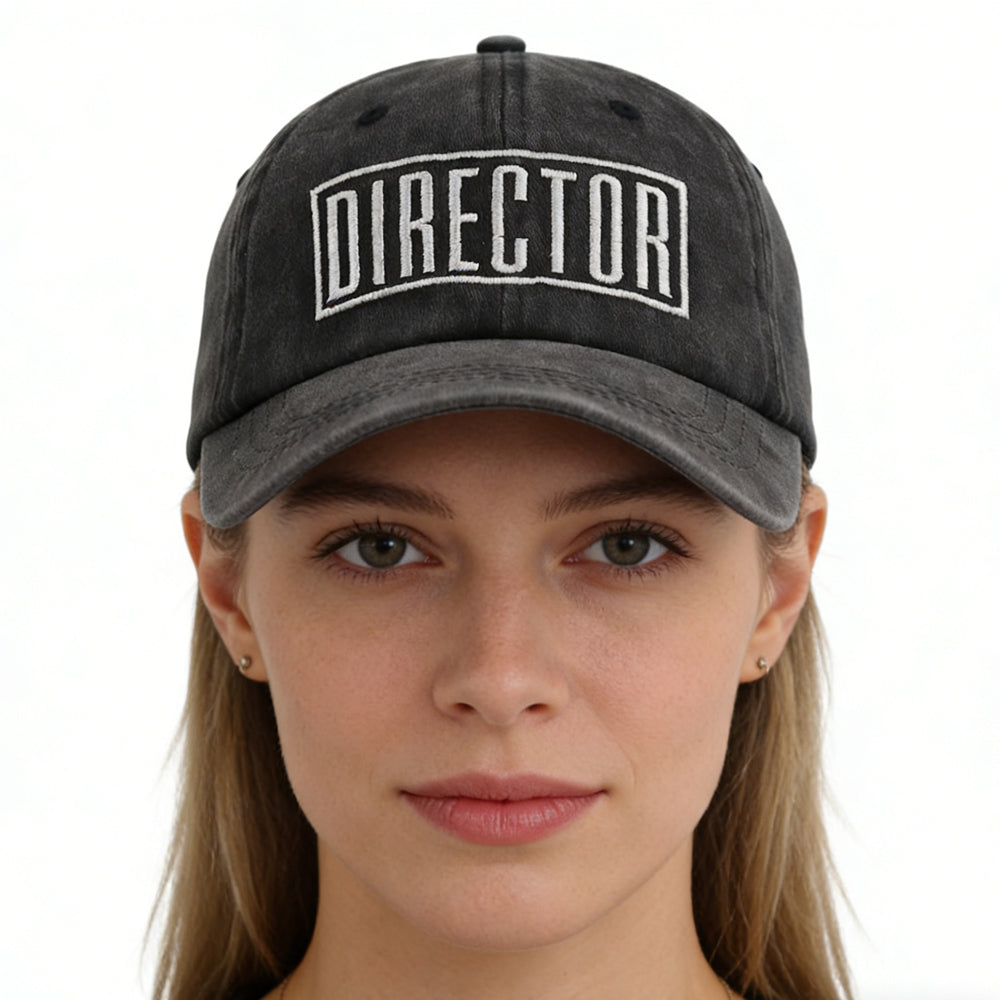 2pcs Director Filmmaker Hats For Women Men, Adjustable Embroidered Wash Cotton Baseball Cap