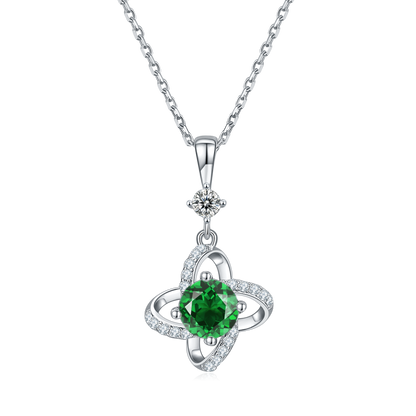 Collier Trèfle 4 Feuilles Argent S925 - Moissanite 6.5mm