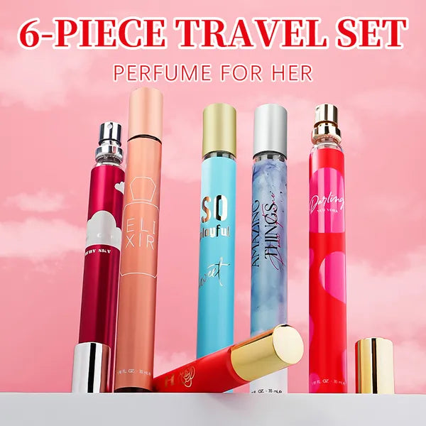 6pcs Travel Set, Women's Eau De Parfuma Spray, Long Lasting Fragrance, 6 Different Flavor, Perfect For Holiday Gifts, Dating, Daily Life, Parties, 1.18fl.oz Bottle