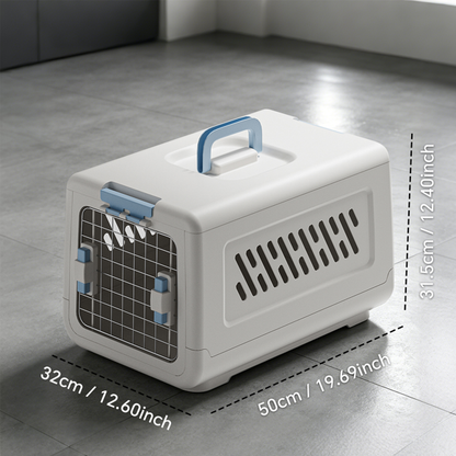 Maison de Toilette Fermée pour Chat avec Poignée - Anti-traces Blanche