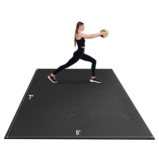 Exercise Mat, Non Slip High Density Premium Yoga Mat, Exercise Yoga Mat For Men & Women, Fitness & Exercise Mat With Bag & Carry Strap, For All Types Of Home Yoga, Pilate & Floor Workout (7x5ft)