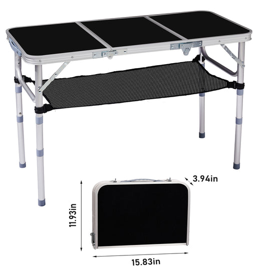 Table de Camping Pliable Hauteur Réglable - Légère