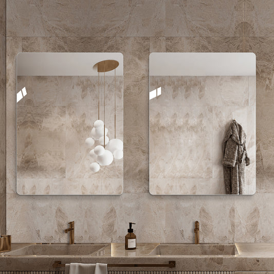 Modern Frameless Bathroom Mirror, 36 X 30 Inch Rectangular Vanity Mirror With Copper-Free Silver Glass And Shatter-Resistant Backing