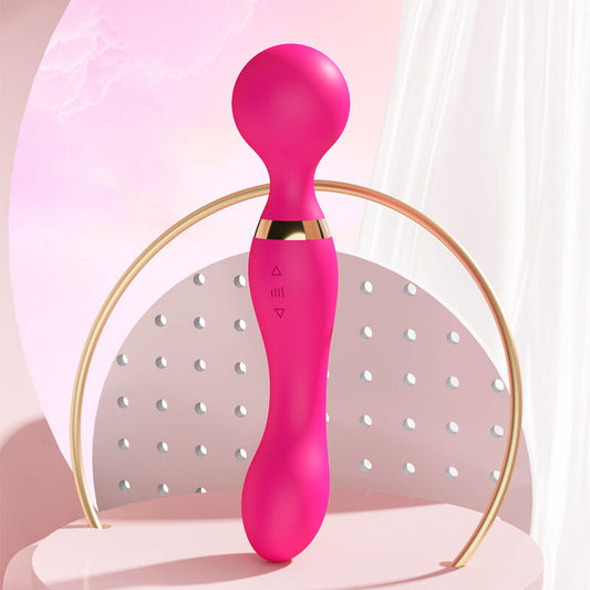 Multi-Speeds-Silicone-Double-Head-Full-Body-Massager-Vibrator-Mute Rechargeable