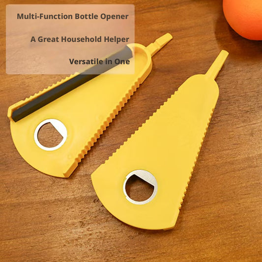 Multifunctional bottle opener-yellow-PP+ galvanized iron-1 piece