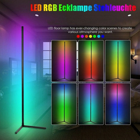 Lampadaire d'angle RGB 150 cm, LED Bluetooth avec télécommande