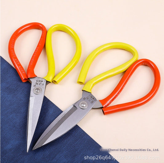 Two-color sewing scissors-round head size 1-length 21cm-1 piece