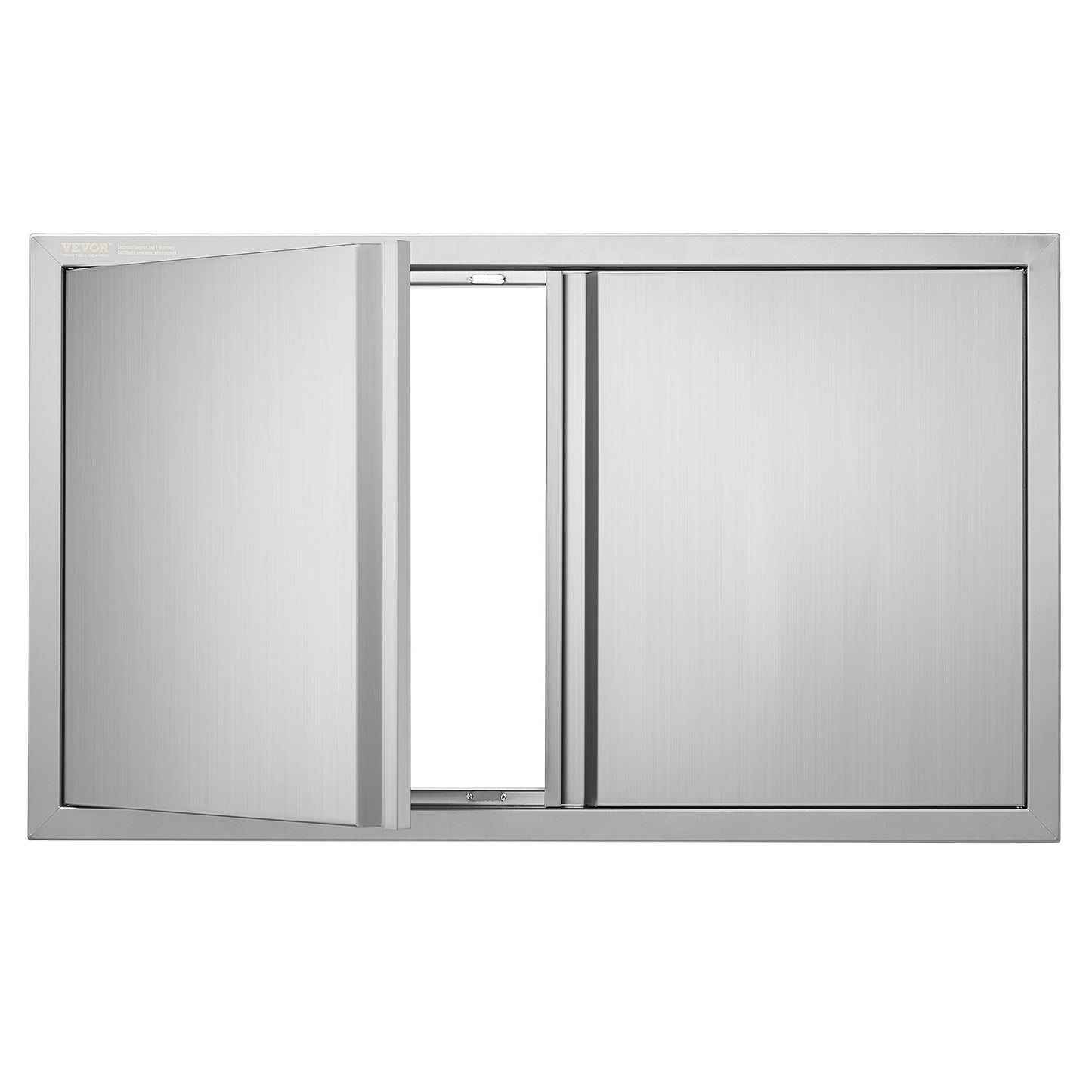BBQ Access Door, 36W X 21H Inch Double Outdoor Kitchen Door, Stainless Steel Flush Mount Door, Wall Vertical Door With Recessed Handles , For BBQ Island, Grilling Station, Outside Cabinet