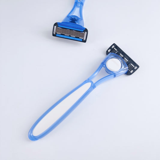 Men's five-layer shaver-blue-6crd stainless steel-1 piece