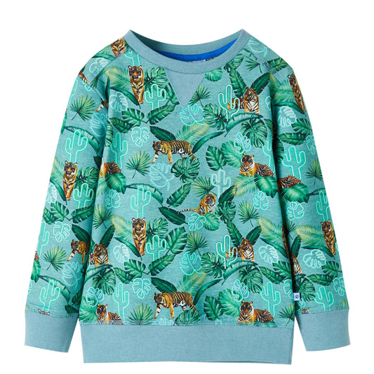 Children's sweatshirt, light green melange, size 116