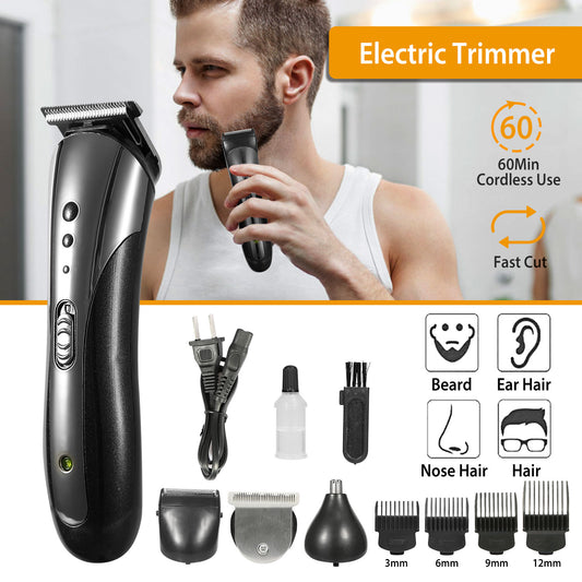 Men Electric Hair Clipper Trimmer For Father Day Gift Rechargeable Beard Shaver Razor Nose Trimmer Set