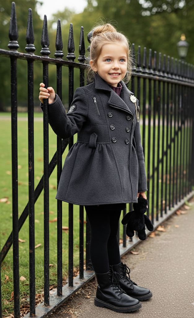 Girls Wool - Blend Coat Warm Long Vintage Jacket For Kids 3 - 5 Years Toddler