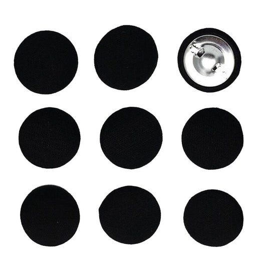 10pcs Cotton Fabric Covered Buttons Sewing Accessories For Garment Black