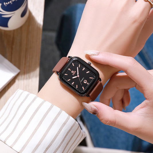 New Large Dial Square Silicone Unisex Couple Watch
