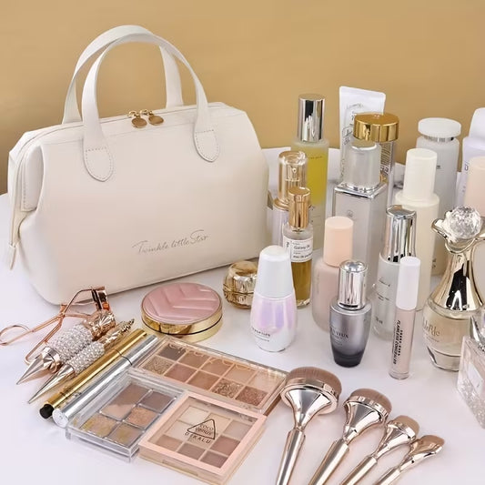 Trousse de toilette portable imperméable pour maquillage et soins, grande capacité