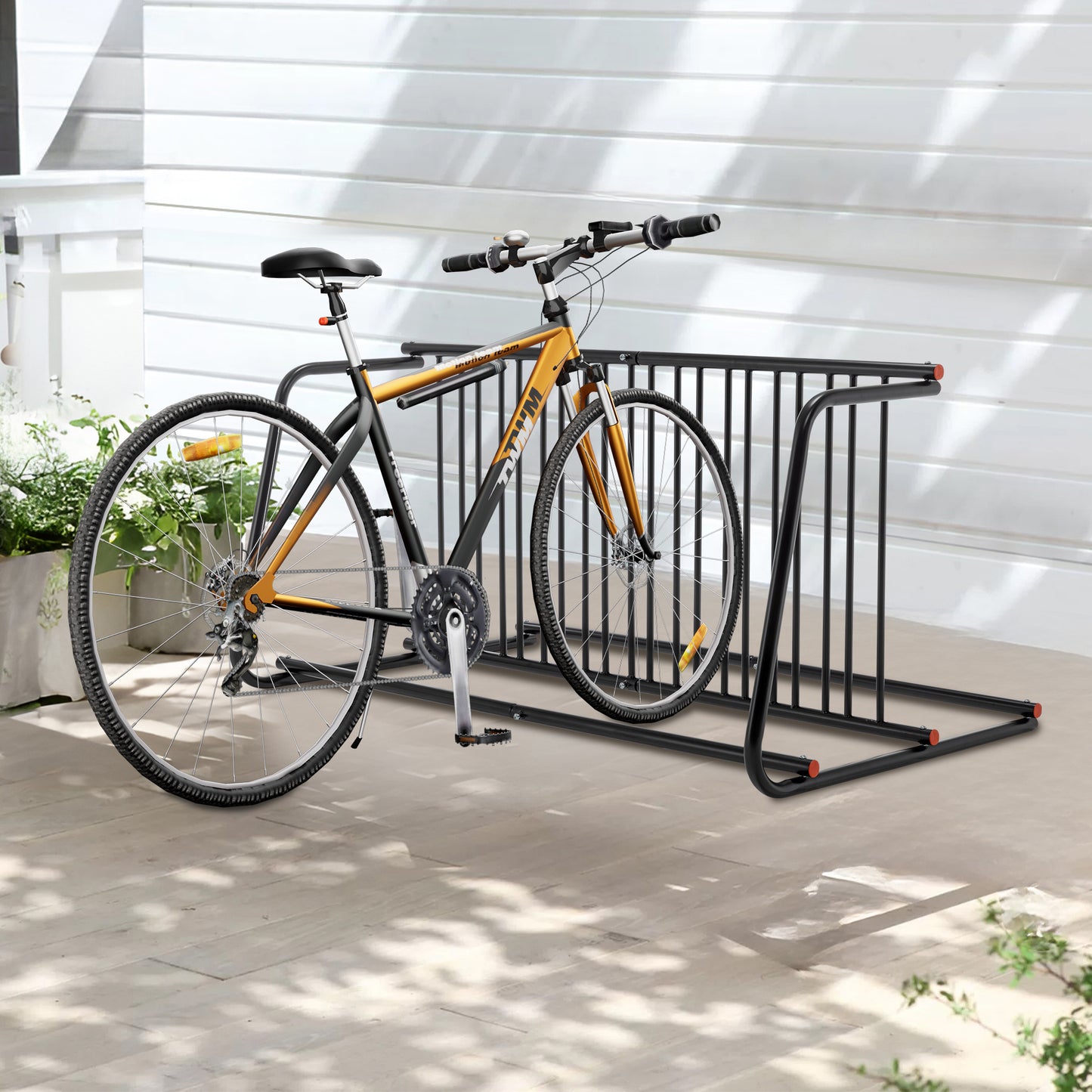 10 - Bike Floor Bike Rack, Easy - Assembly Modern Metal Double - Sided Commercial Grid Bicycle Floor Storage Solution, Sleek Freestanding Bike Organizer For Garages, Streets, Storefronts & Schools