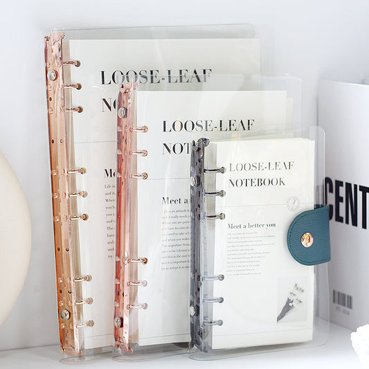 Simple Transparent Pvc Transparent Shell Loose Spiral Notebook Removable