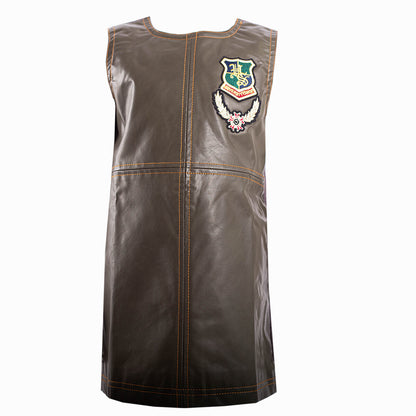 Girls PU Leather Dress Sleeveless A Line Mini Dress Kids Winter Party Dress 2