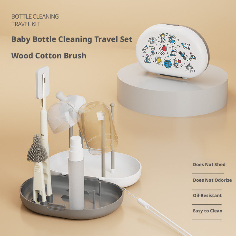 Bottle Cleaning Brush Set-Wood Pulp Cotton Model-1 set