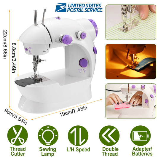 1Pc Electric Sewing Machine For Mothers' Day Gift Portable 2 Speed Overlock Foot With Foot Pedal LED Light