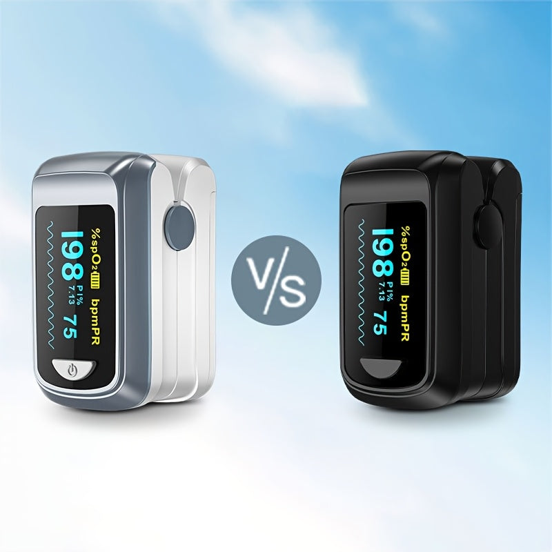 HEALTHTREE Pulse Oximeter Fingertip SpO2 Heart Rate Monitor - Blood Oxygen Saturation Monitor with LCD Display, Battery-Powered (AAA), Compact Design for Home, Travel & Aviation Use, Travel Health Tool, Modern Medical Device,