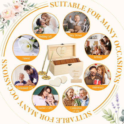 Wooden Heart Guest Book For Wedding Baby Shower Bridal Shower With Pen
