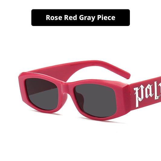Letter sunglasses-pink frame gray sheet-1 pair