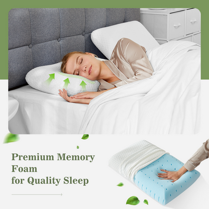 Memory Foam Pillow, Detachable Washable Pillowcase, Odorless, Ergonomic Pillow