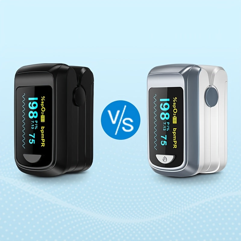 HEALTHTREE Pulse Oximeter Fingertip SpO2 Heart Rate Monitor - Blood Oxygen Saturation Monitor with LCD Display, Battery-Powered (AAA), Compact Design for Home, Travel & Aviation Use, Travel Health Tool, Modern Medical Device,