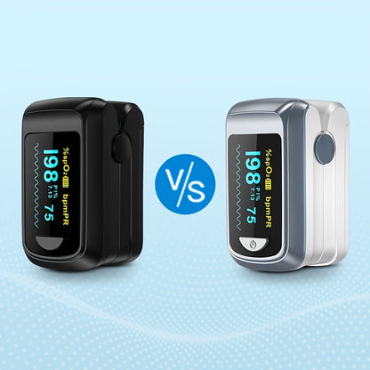 HEALTHTREE Pulse Oximeter Fingertip SpO2 Heart Rate Monitor - Blood Oxygen Saturation Monitor with LCD Display, Battery-Powered (AAA), Compact Design for Home, Travel & Aviation Use, Travel Health Tool, Modern Medical Device,