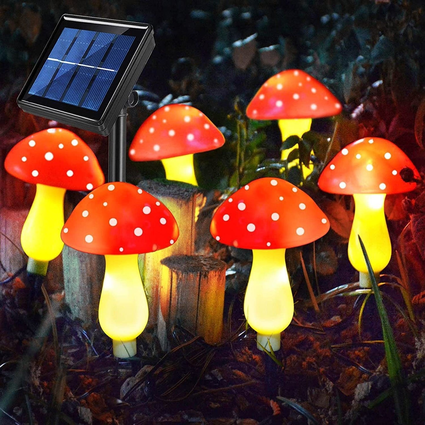 Lampe solaire en forme de champignon, décoration pour jardin et cour
