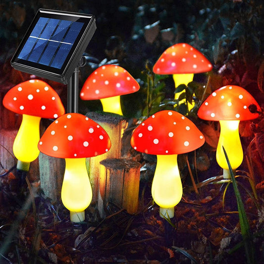 Lampe solaire en forme de champignon, décoration pour jardin et cour