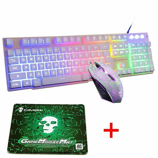 T6 Gaming Keyboard And Mouse Sets Rainbow LED Backlit For PS4 Xbox One PC Laptop