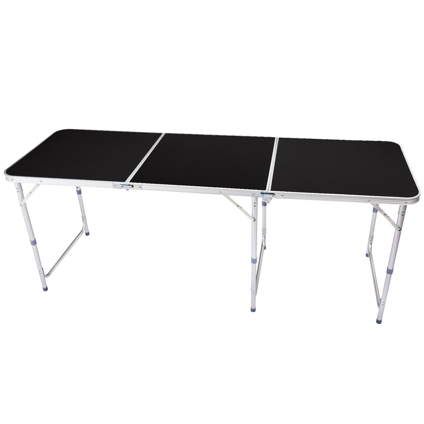 6ft 180 - 60cm Aluminum Alloy 3 - Fold Portable Folding Table, Adjustable Height